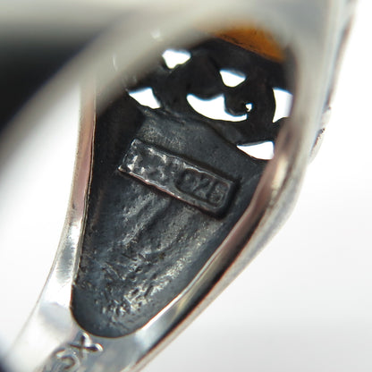 925 Sterling Silver Vintage Real Tiger Eye Gemstone Swirl Ring Size 6.75