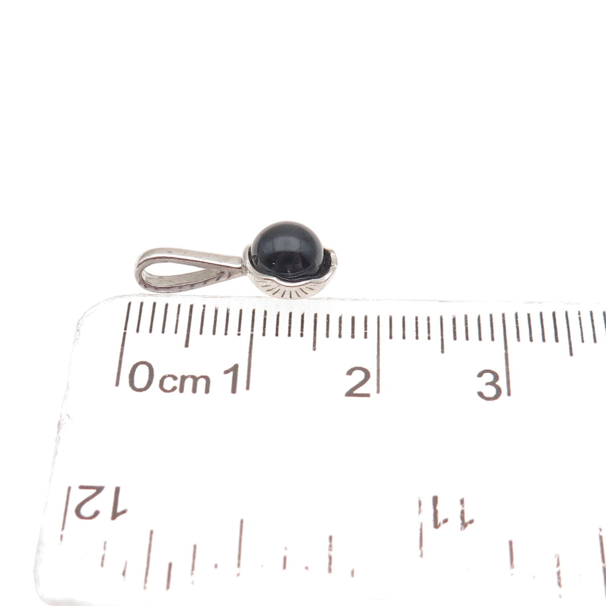 925 Sterling Silver Real Black Onyx Mini Charm Pendant