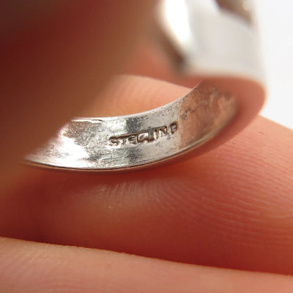 925 Sterling Silver Vintage Crossover Ring Size 6.25