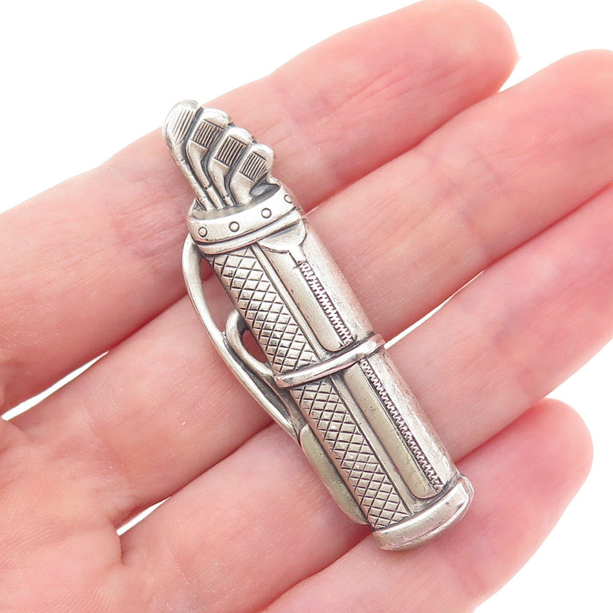 DANECRAFT 925 Sterling Silver Vintage Golf Club Oxidized Pin Brooch