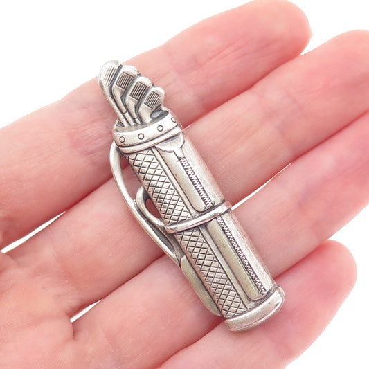 DANECRAFT 925 Sterling Silver Vintage Golf Club Oxidized Pin Brooch