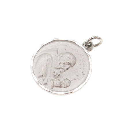 925 Sterling Silver Filled Vintage Saint John Eudes Mini Charm Pendant