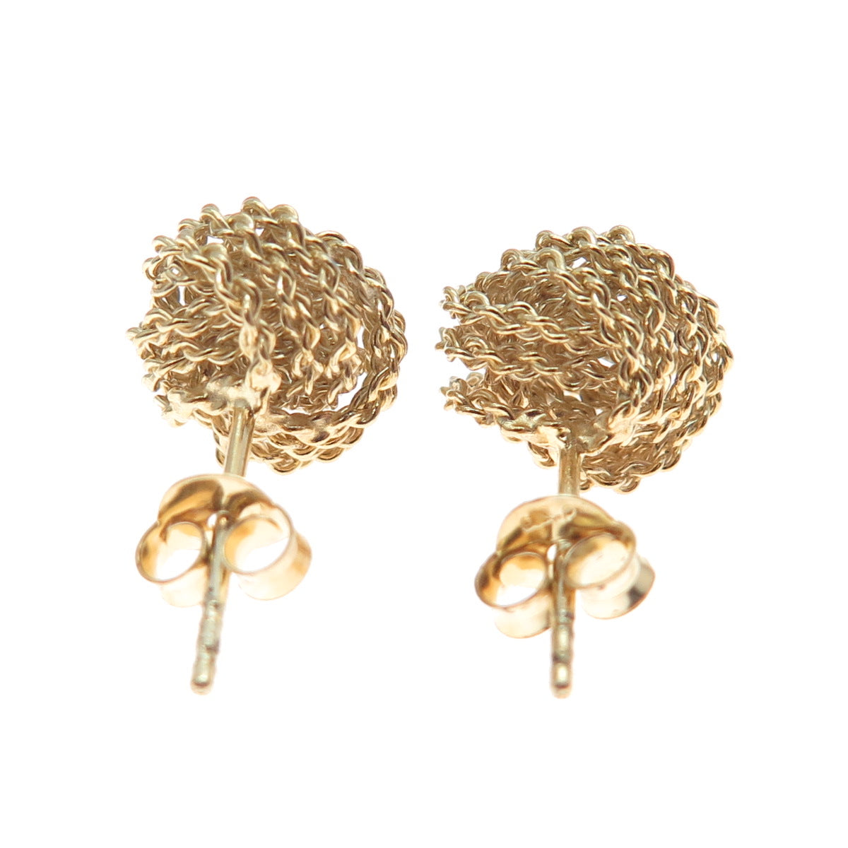 925 Sterling Silver Gold Plated Twisted Knot Stud Earrings