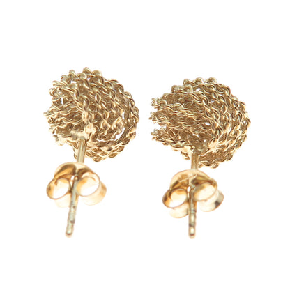 925 Sterling Silver Gold Plated Twisted Knot Stud Earrings