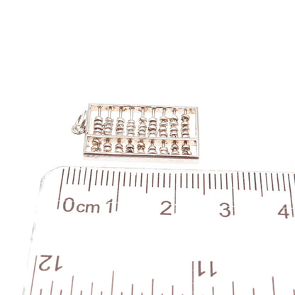 925 Sterling Silver Vintage Abacus Movable Charm Pendant