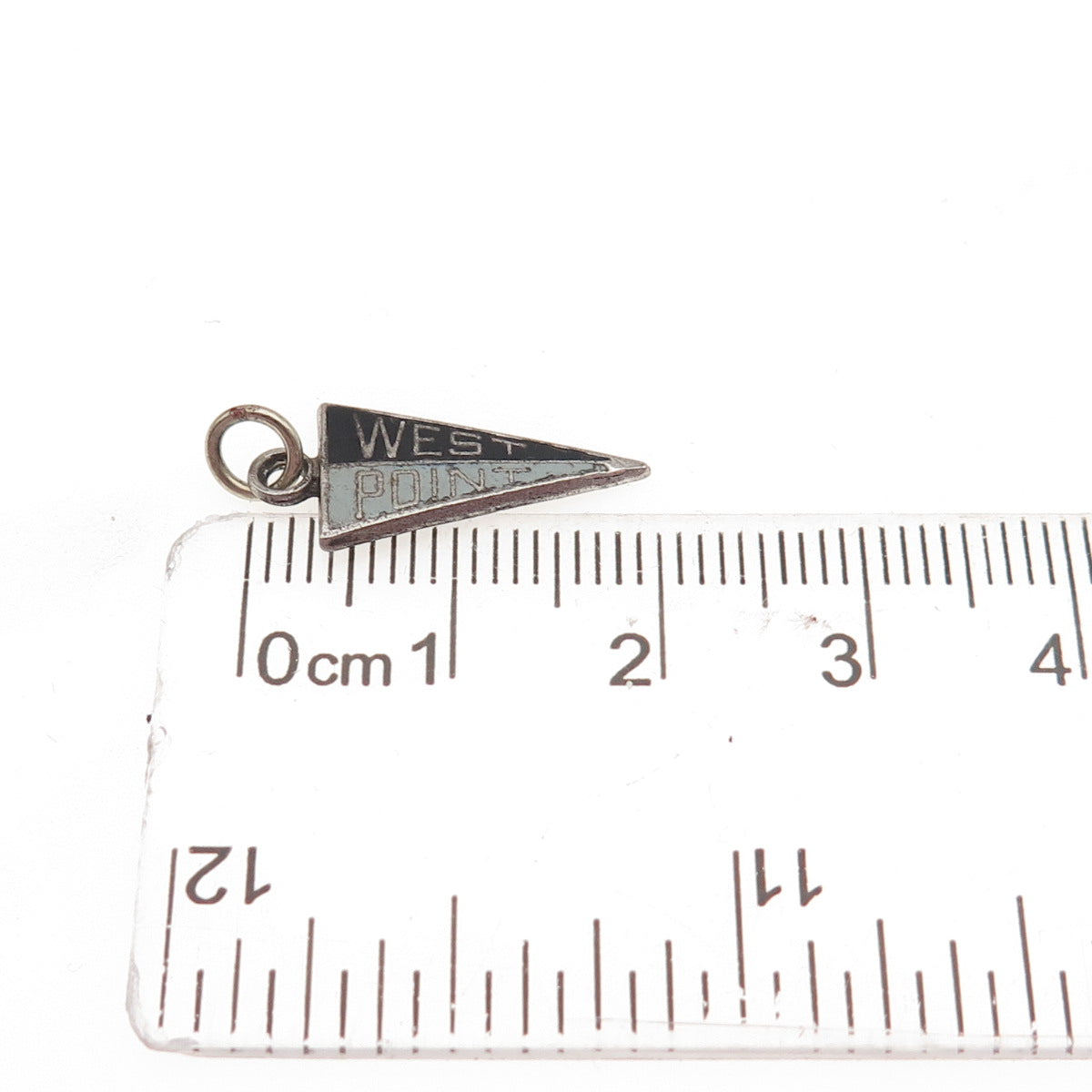 KINNEY 925 Sterling Silver Vintage Enamel West Point Mini Charm Pendant