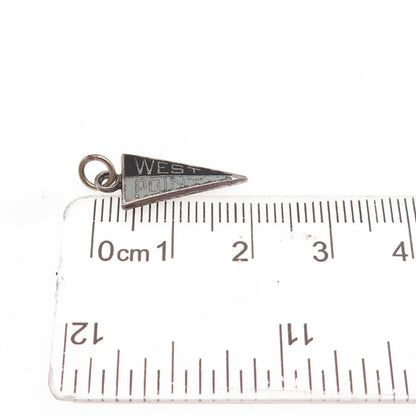 KINNEY 925 Sterling Silver Vintage Enamel West Point Mini Charm Pendant