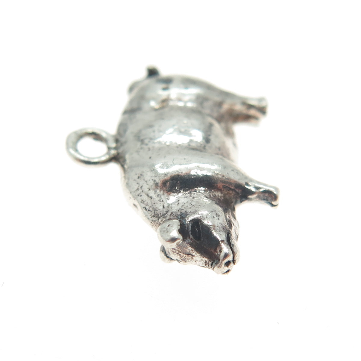 925 Sterling Silver Vintage Pig / Boar 3D Pendant