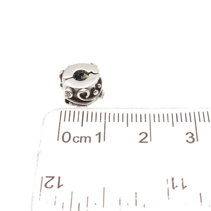 PANDORA 925 Sterling Silver Round-Cut C Z Tendril Clip Charm