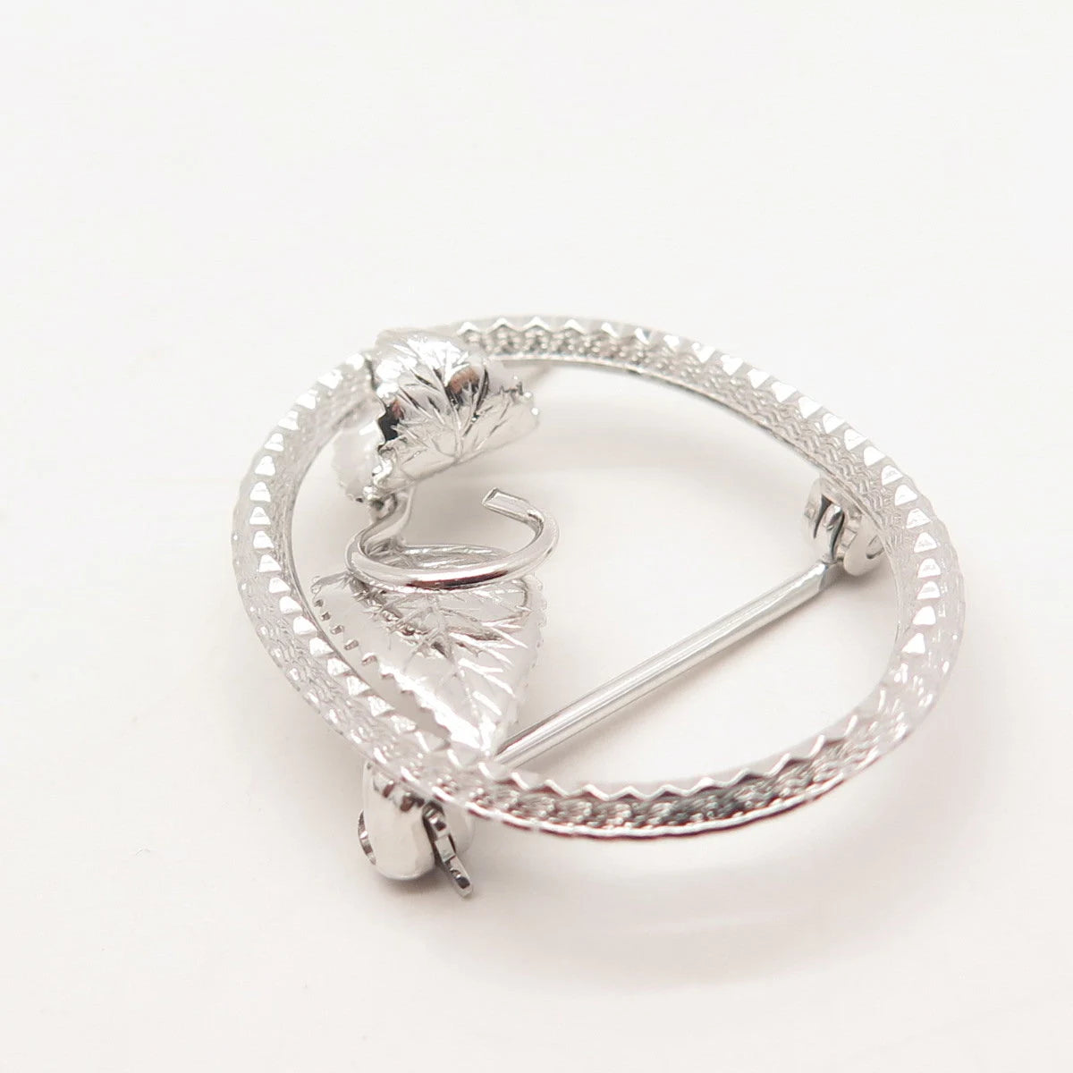 925 Sterling Silver Vintage Curtis Curtman Leaf Pin Brooch