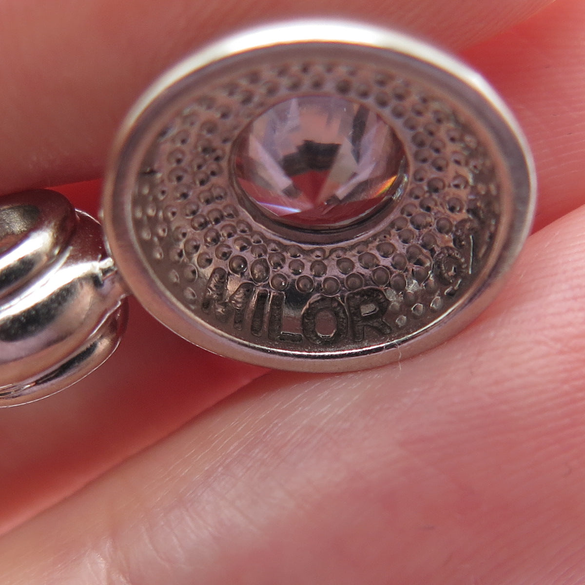 MILOR 925 Sterling Silver Italy Round-Cut Shaped C Z Minimalist Pendant