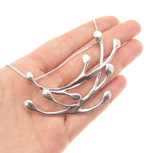 HAGIT GORALI 925 Sterling Silver Vintage Modernist Box Chain Necklace 24"