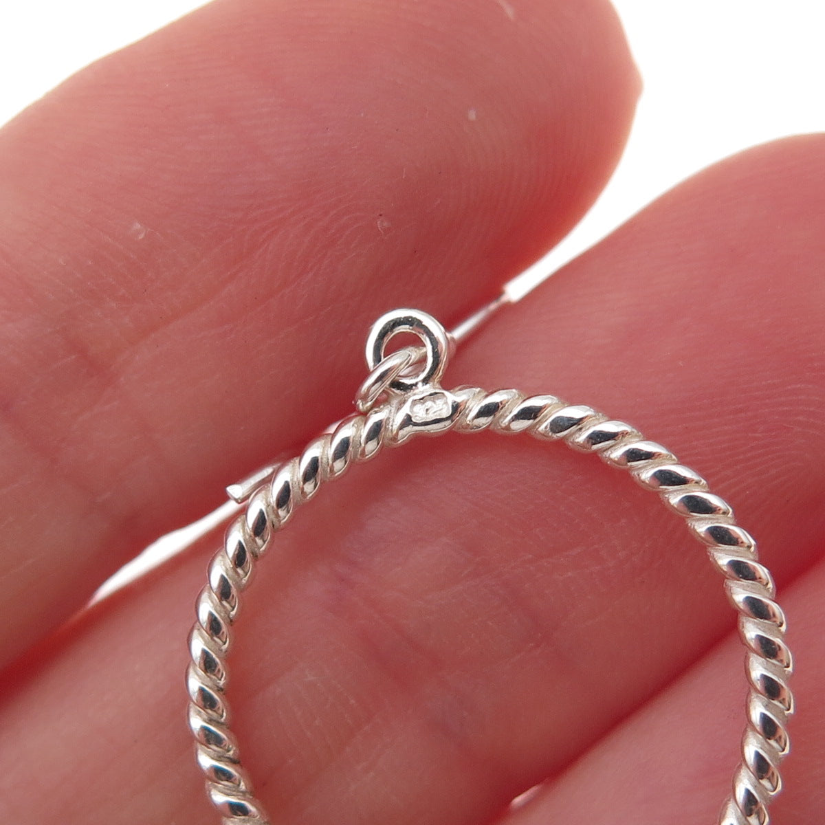 925 Sterling Silver Twisted Circle Dangle Earrings