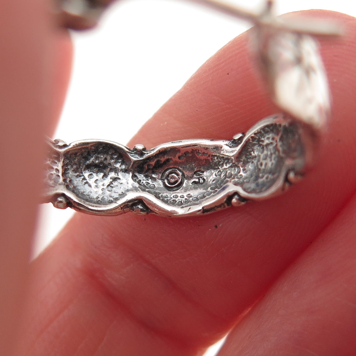 Shube 925 Sterling Silver Vintage Sun Symbol Oxidized Hoop Earrings