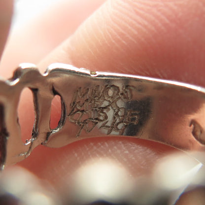 925 Sterling Silver Vintage Minos Mexico Open Bark of Tree Ring Size 7