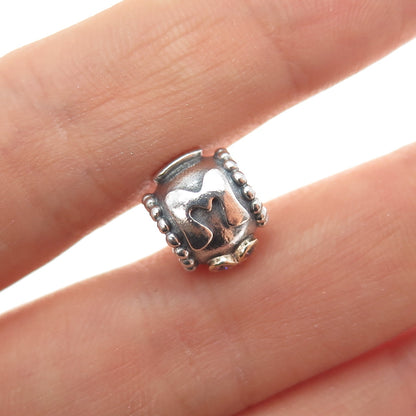 PANDORA 925 Sterling Silver & Gold Swarovski Crystal Mom Slide Bead Charm