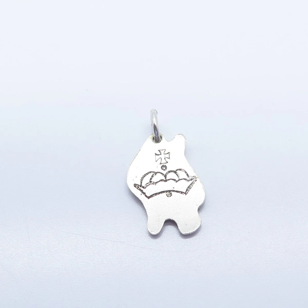 925 Sterling Silver Vintage BEAU Crown & Cross Charm Pendant