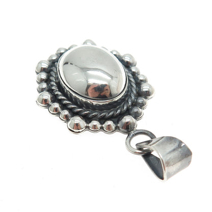 925 Sterling Silver Vintage Beaded Dome Pendant