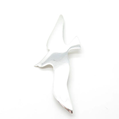 925 Sterling Silver Vintage Herring Gull Bird Handcrafted Pin Brooch Pendant