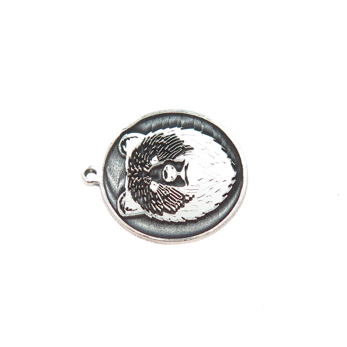 TOKEMOTI 925 Sterling Silver Bear Oxidized Minimalist Charm Pendant