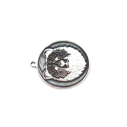 TOKEMOTI 925 Sterling Silver Bear Oxidized Minimalist Charm Pendant