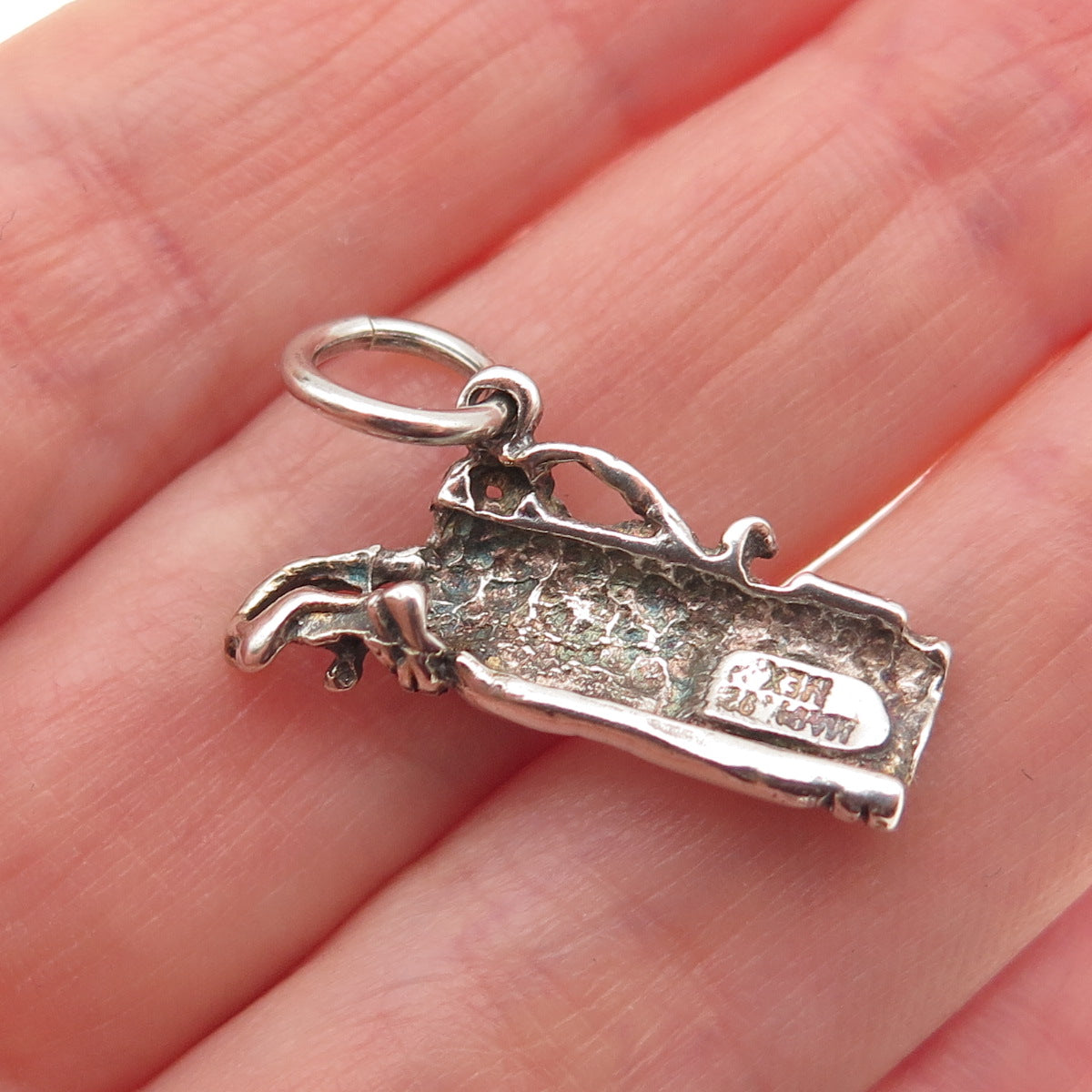 925 Sterling Silver Vintage Mexico Golf Club Oxidized Charm Pendant