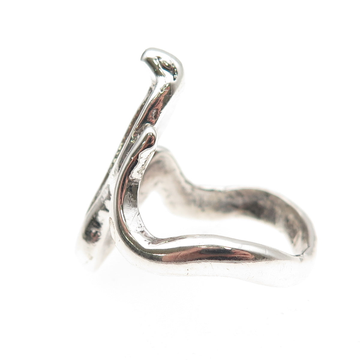 925 Sterling Silver Vintage Cobra Snake Oxidized Ring Size 9