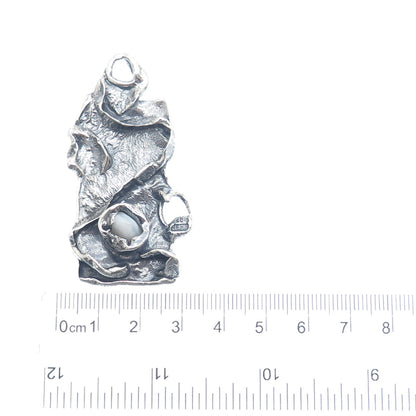 JENS PETER CLAUSEN GUDJONSSON Sterling Vintage Iceland Agate Brutalist Pendant