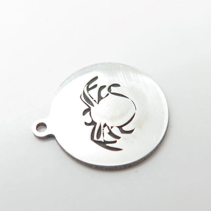 925 Sterling Silver USA Two In Town Spider Charm Pendant