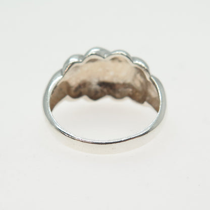 925 Sterling Silver Vintage Modernist Woven Ring Size 6.5