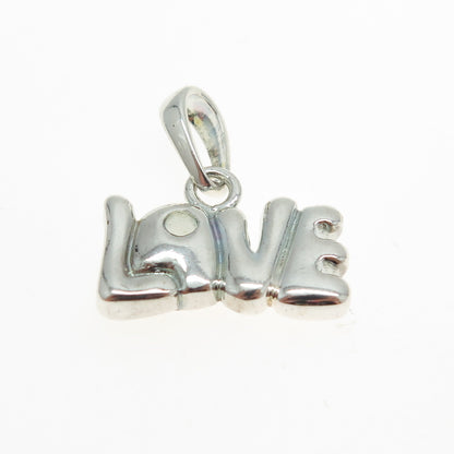 925 Sterling Silver Vintage "LOVE" Minimalist Charm Pendant