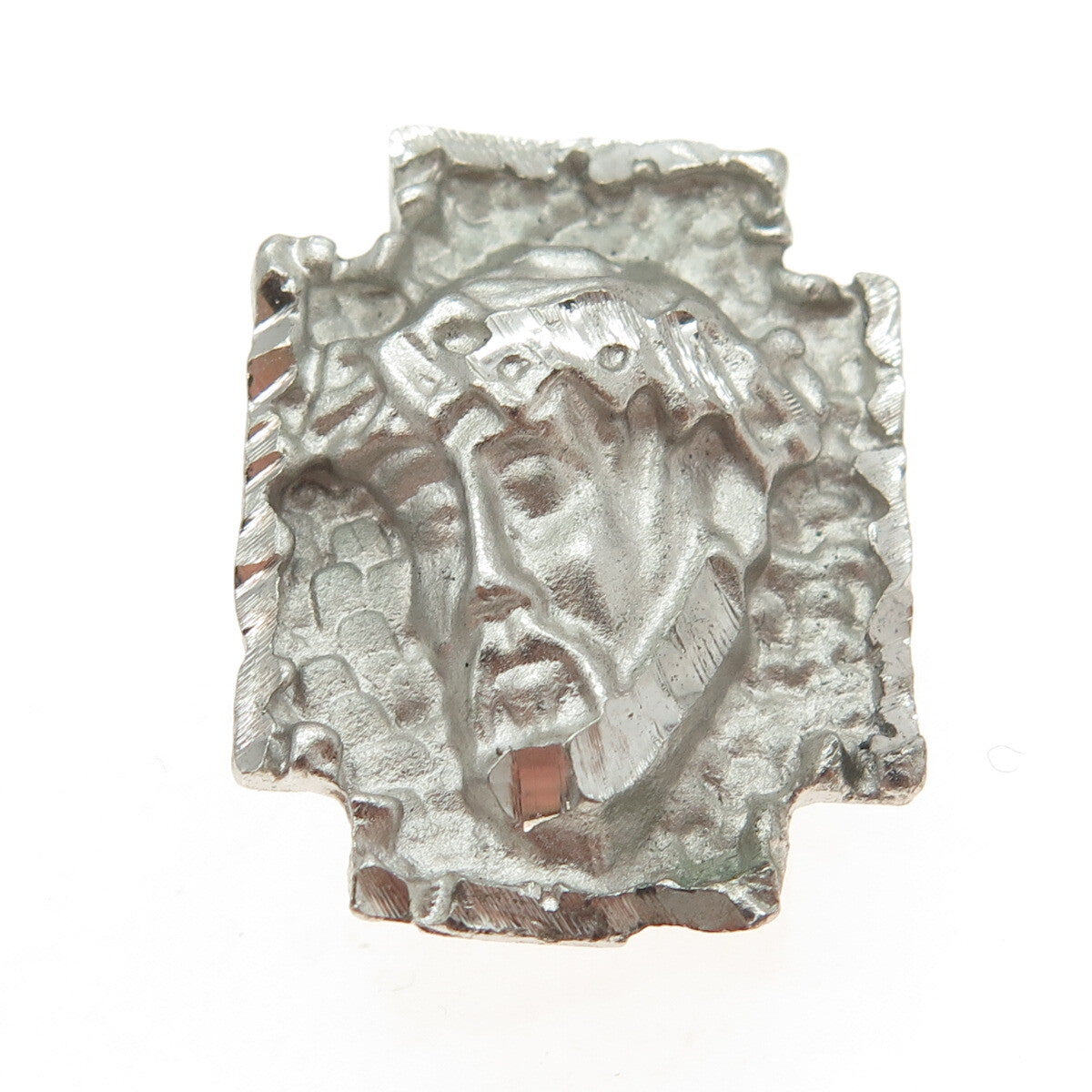 925 Sterling Silver Vintage Jesus Cross Religious Slide Pendant