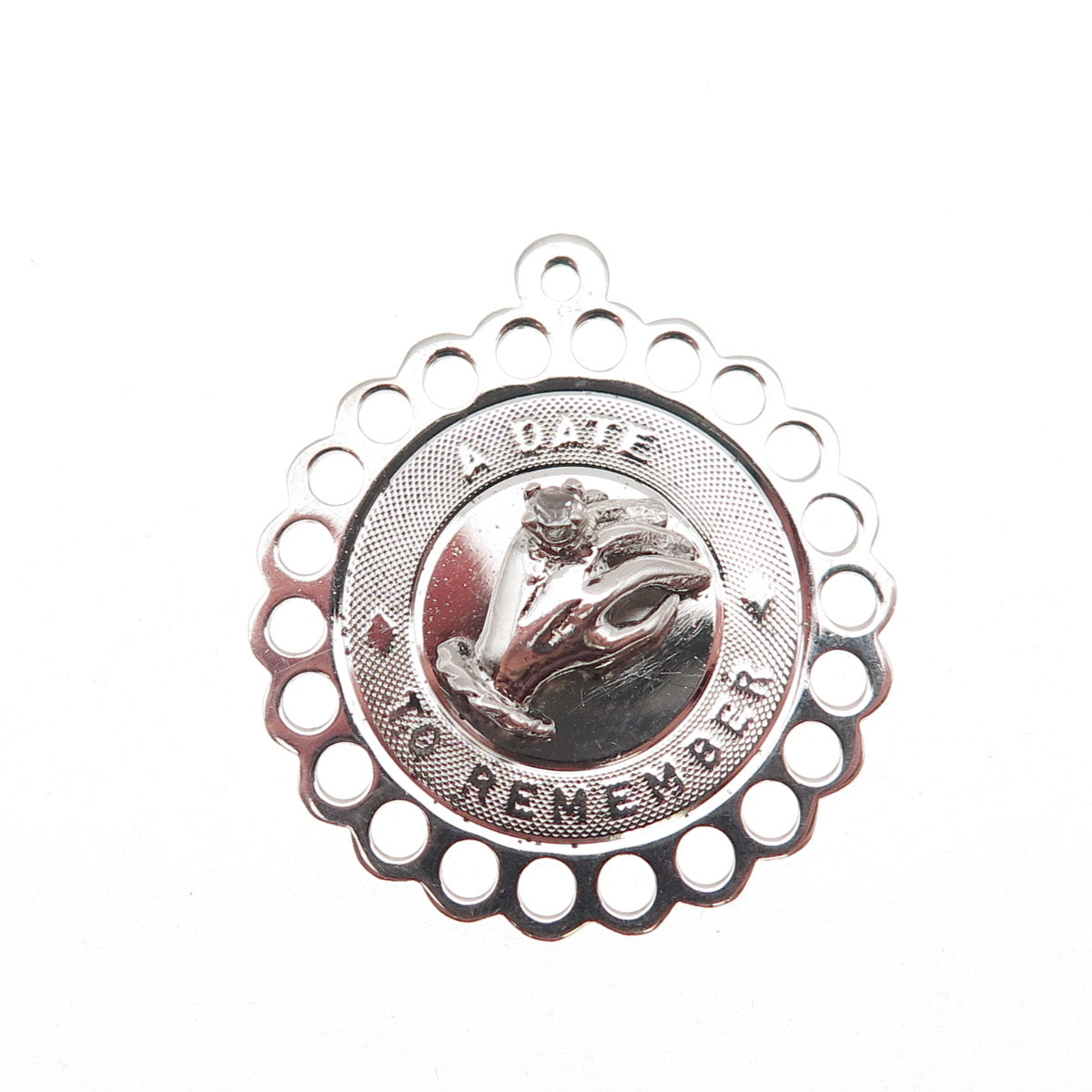Town & Country 925 Sterling Silver Vintage Rhinestone A Date To Remember Pendant