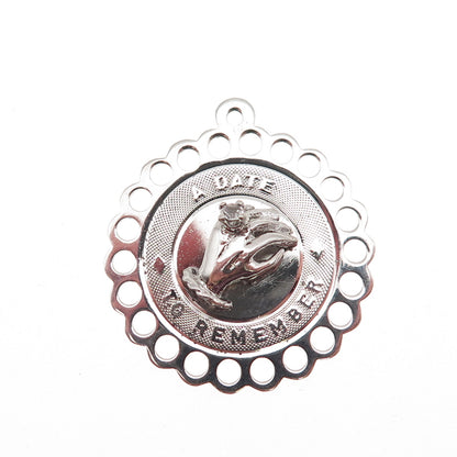 Town & Country 925 Sterling Silver Vintage Rhinestone A Date To Remember Pendant