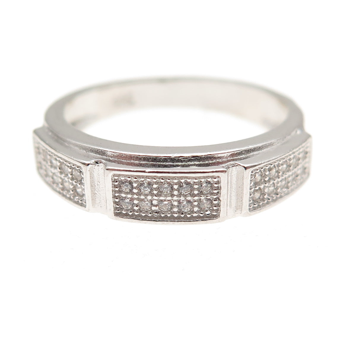 925 Sterling Silver Round-Cut C Z Ring Size 6
