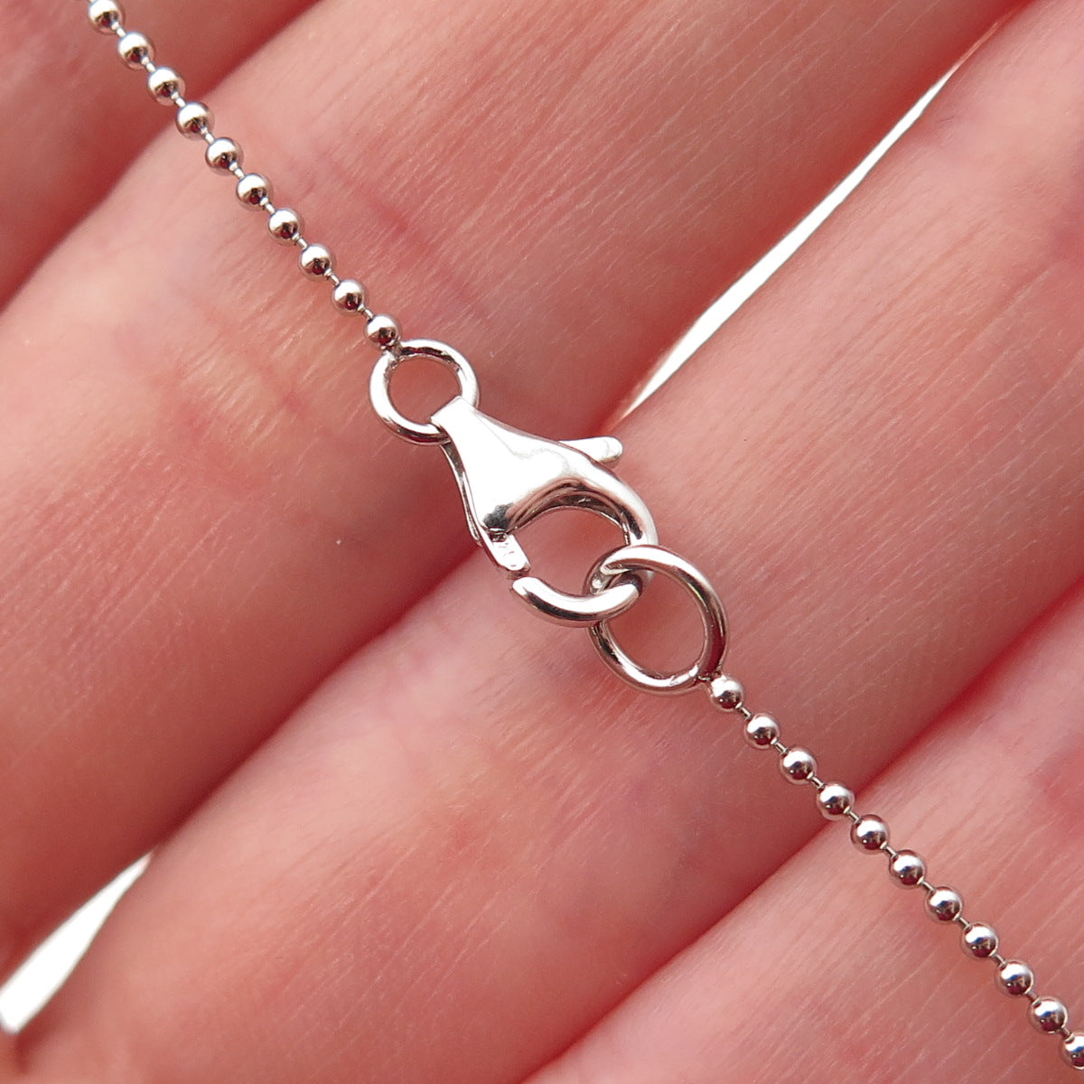 925 Sterling Silver Blue C Z Run Club Charms Beaded Chain Necklace 18"