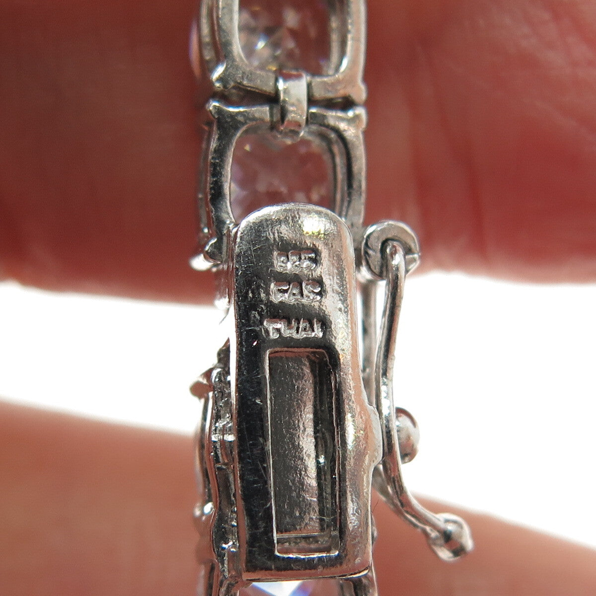 925 Sterling Silver Cushion-Cut C Z Tennis Link Bracelet 8"