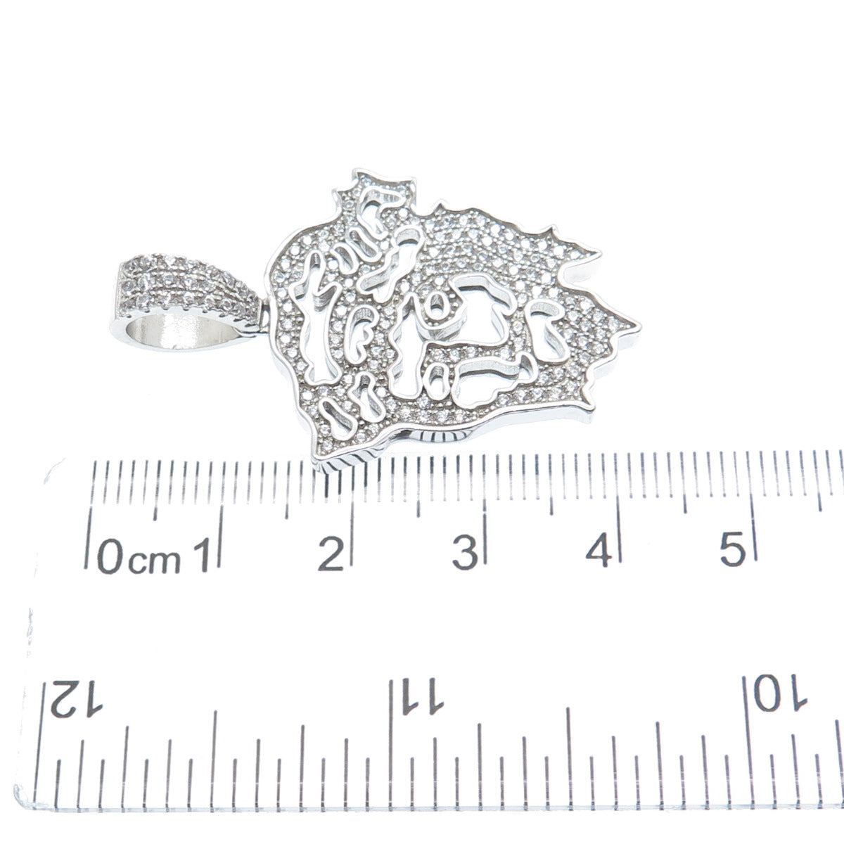 DESIGNS BY YAGI 925 Sterling Silver Round-Cut C Z Sparkle Jesus Charm Pendant