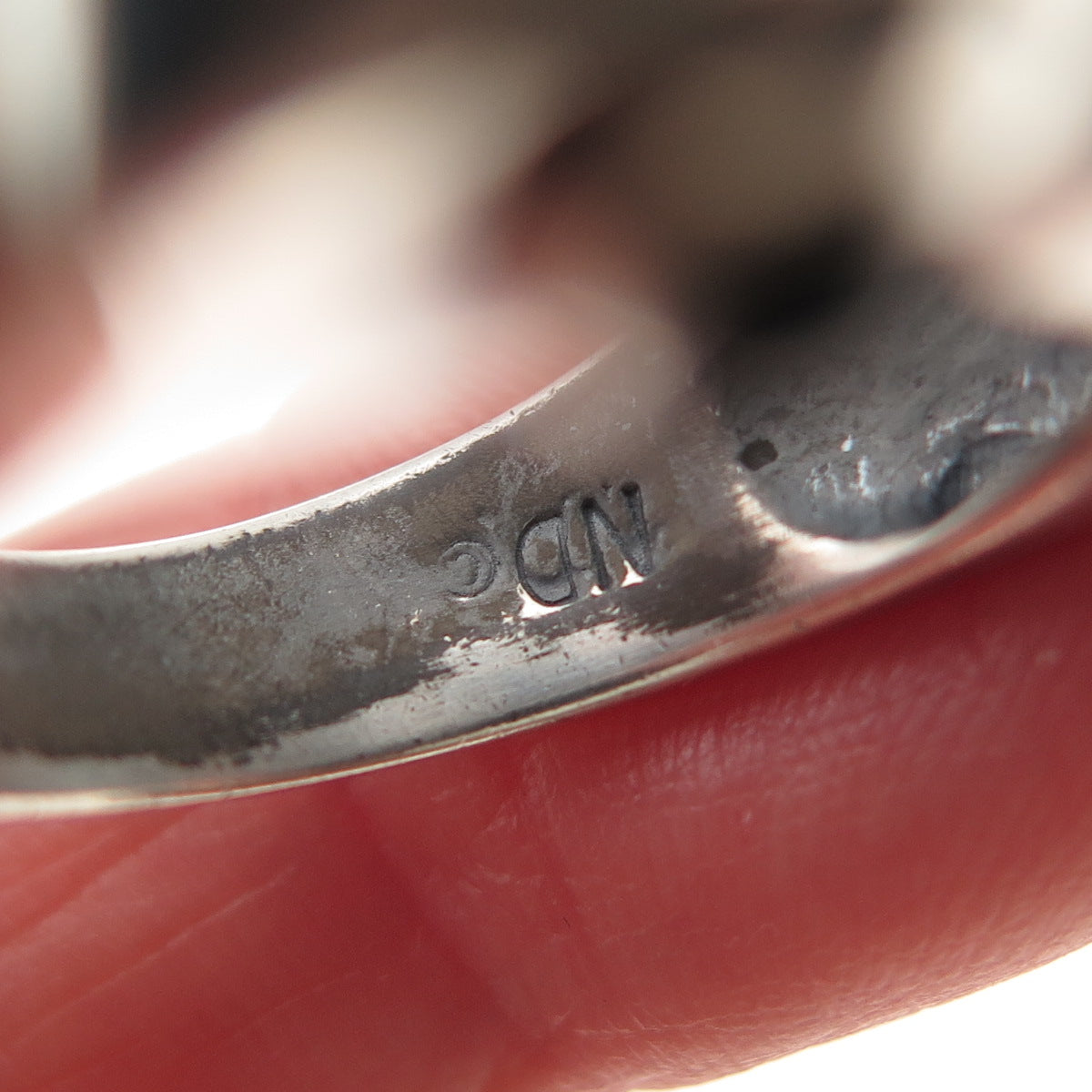 Chapal Zenray Sterling Silver Vintage Real Black Onyx Modernist Ring Size 7.25