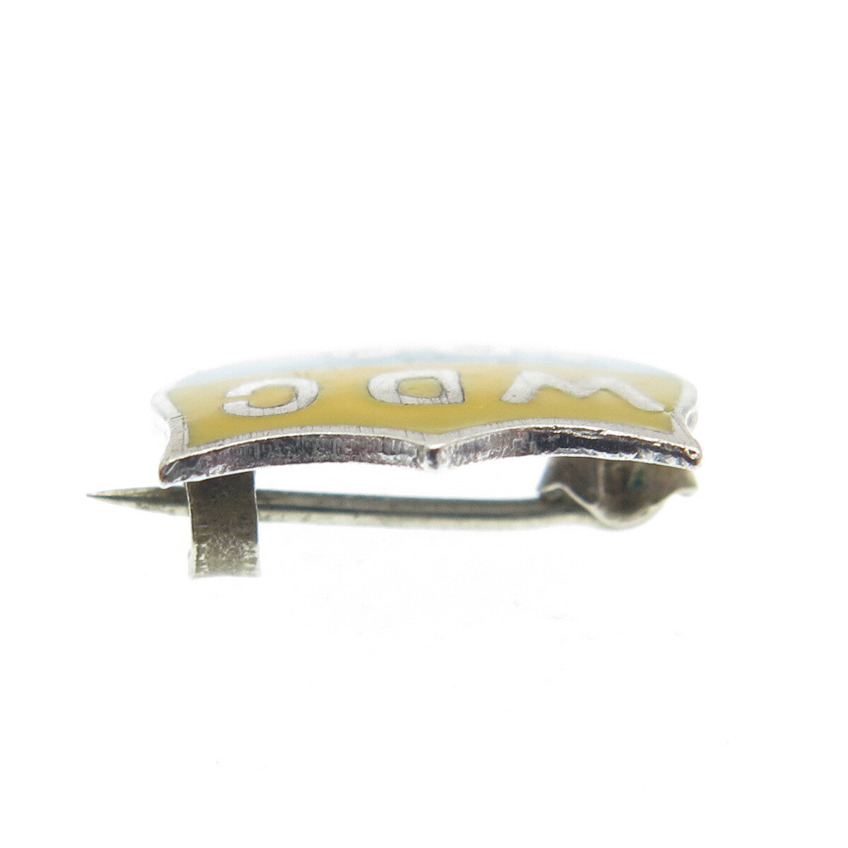 BASTIAN BROTHERS 925 Sterling Silver Antique Enamel 1909 WDC University Brooch