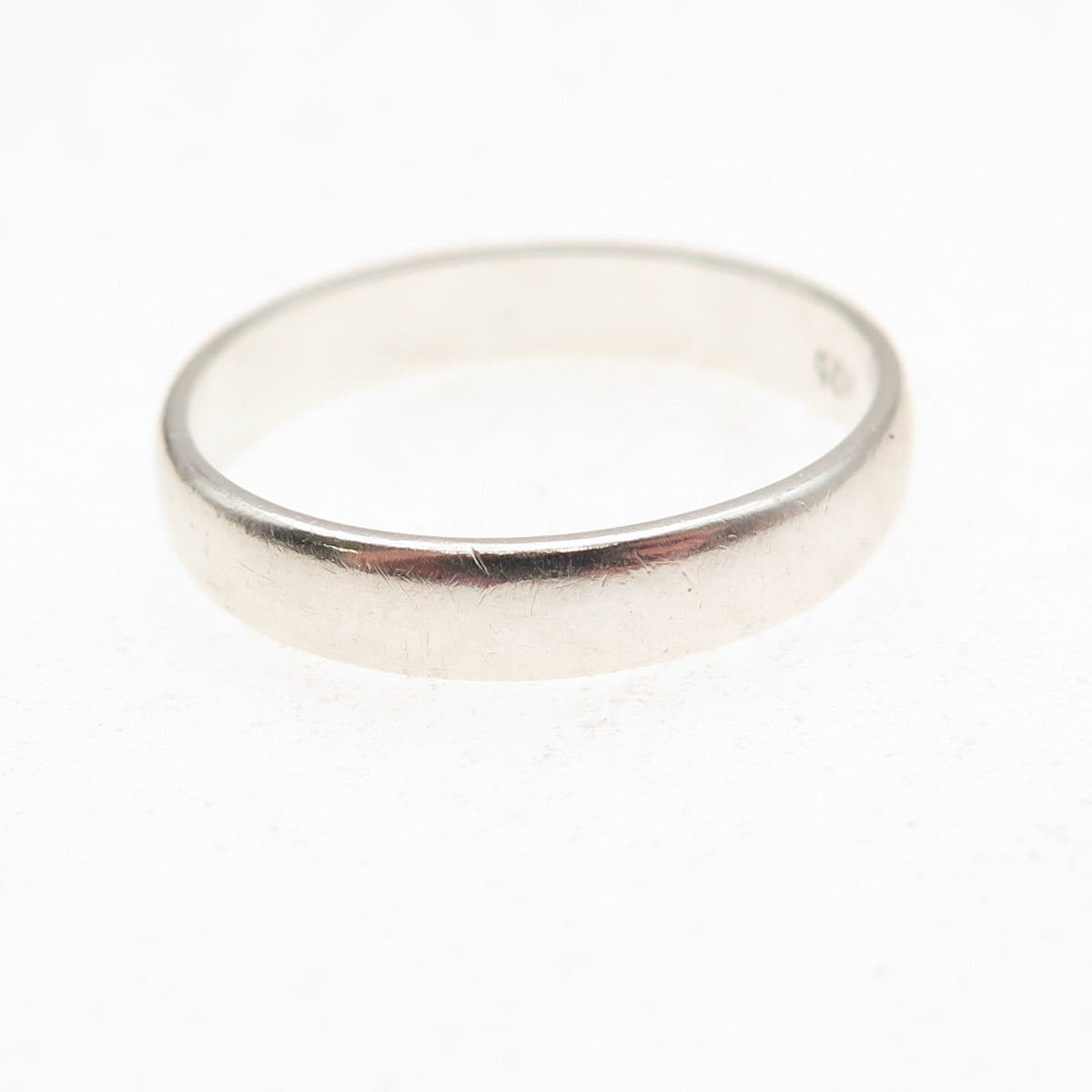 925 Sterling Silver Vintage Classic Wedding Oxidized Band Ring Size 8
