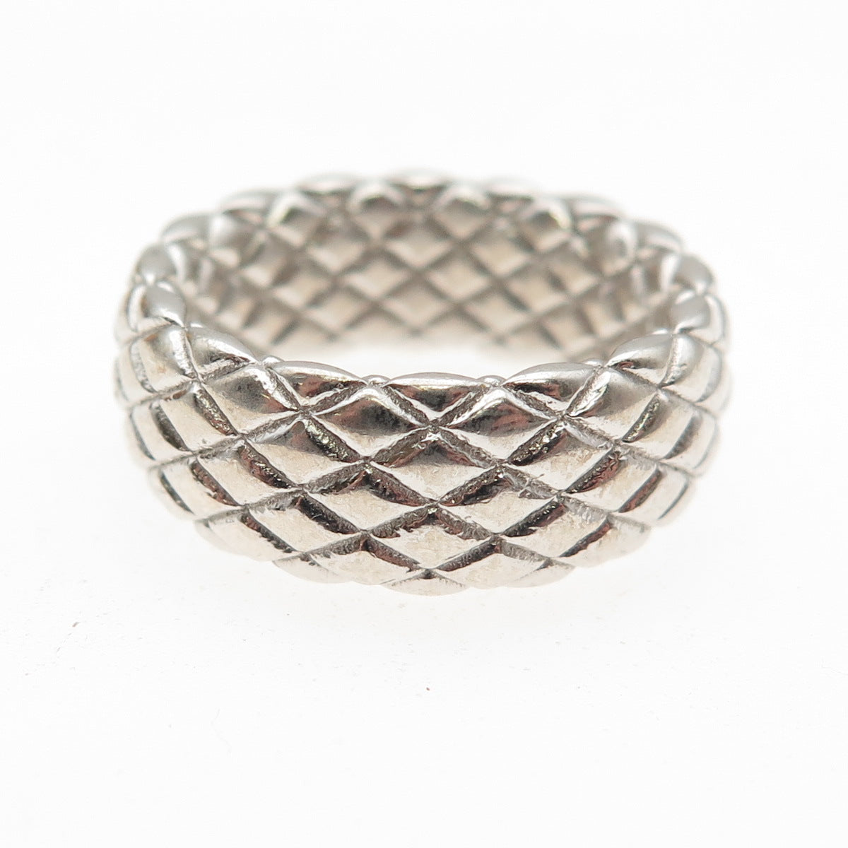 925 Sterling Silver Italy Dragon Skin Band Ring Size 7.5