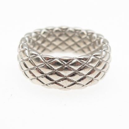925 Sterling Silver Italy Dragon Skin Band Ring Size 7.5