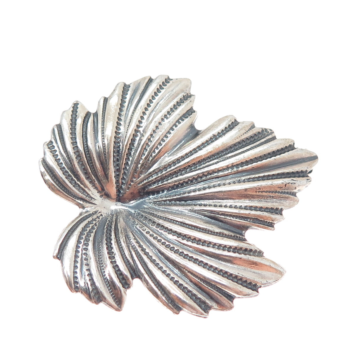 JEWELART 925 Sterling Silver Vintage Maple Leaf Oxidized Pin Brooch