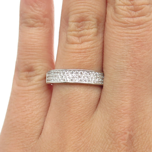 925 Sterling Silver Pave C Z Ring Size 7.25