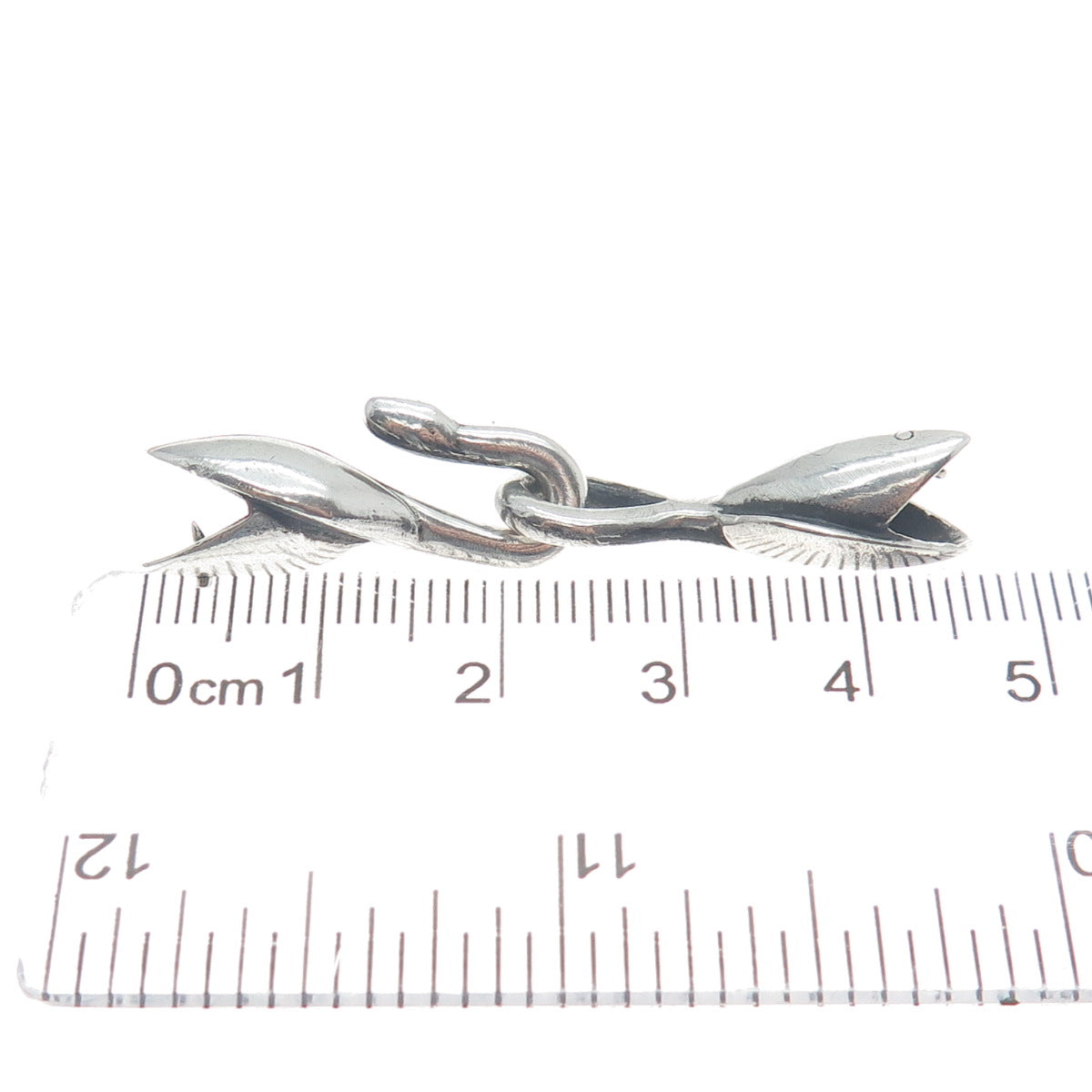 925 Sterling Silver Vintage Bracelet / Necklace Modernist Two-Piece Hook Lock