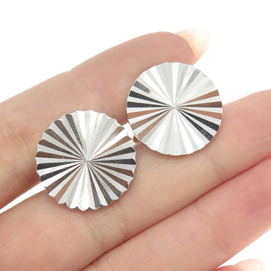 925 Sterling Silver Vintage P.R.K. Modernist Round Cufflinks