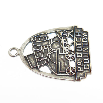 FORT INC. 925 Sterling Silver Vintage PA. Dutch Country Pendant
