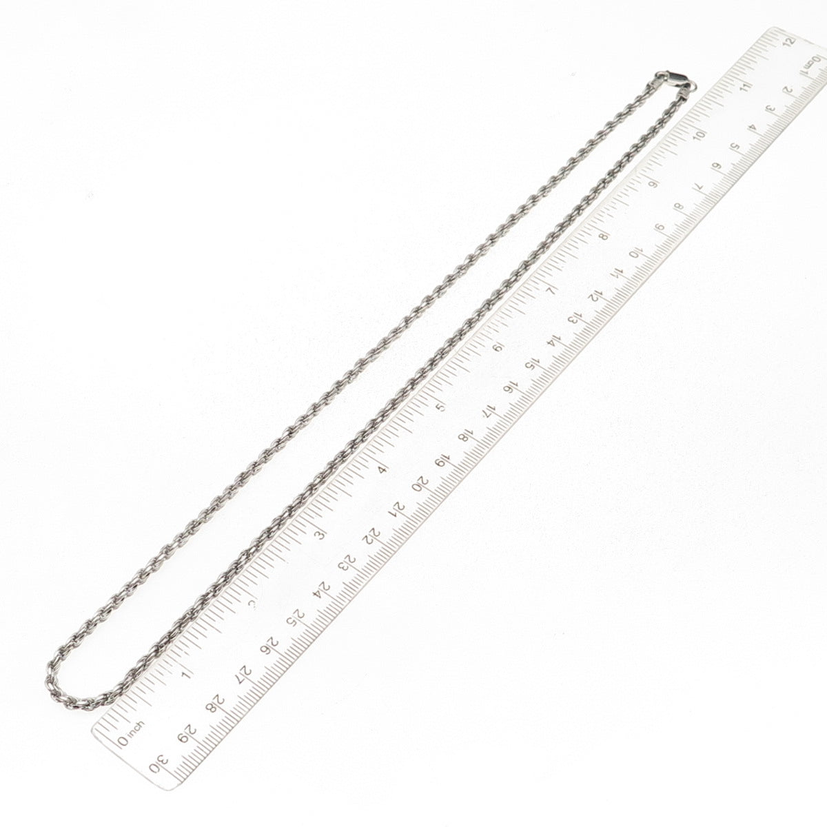 925 Sterling Silver Italy Twisted Rope Chain Necklace 22"