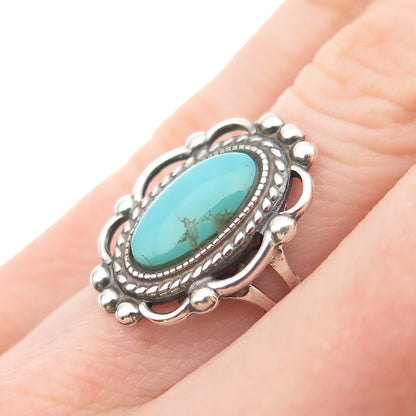 ESPO Joseph Esposito 925 Sterling Silver Vintage Real Turquoise Ring Size 6.25